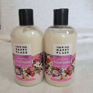 NEW Lotion Find Happy Place Wrapped Your Arms 2-10 Oz Bottles Rose Magnolia LOT